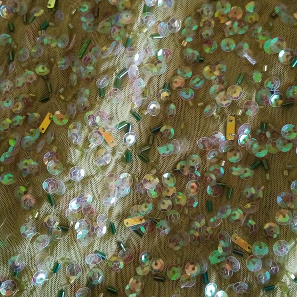 Duo chrome green two piece mermaid ball gown - Picture 2 of 8